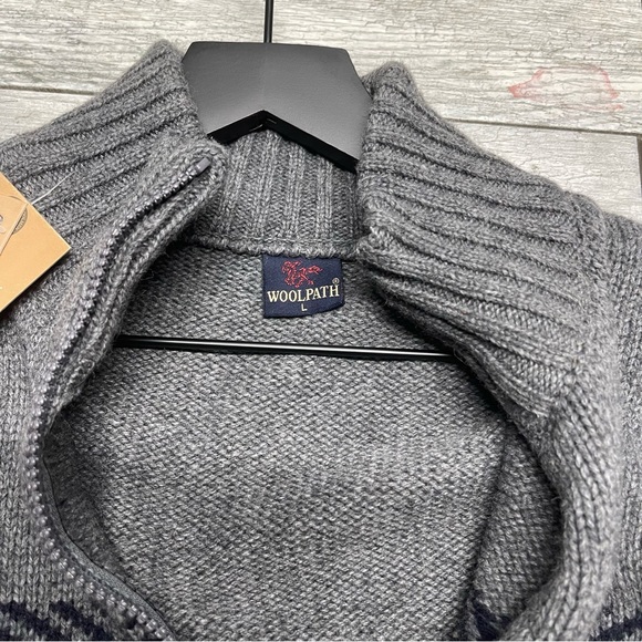 WOOLPATH winter sweater size L Wool Blend Cardigan Full Zip - Picture 8 of 9